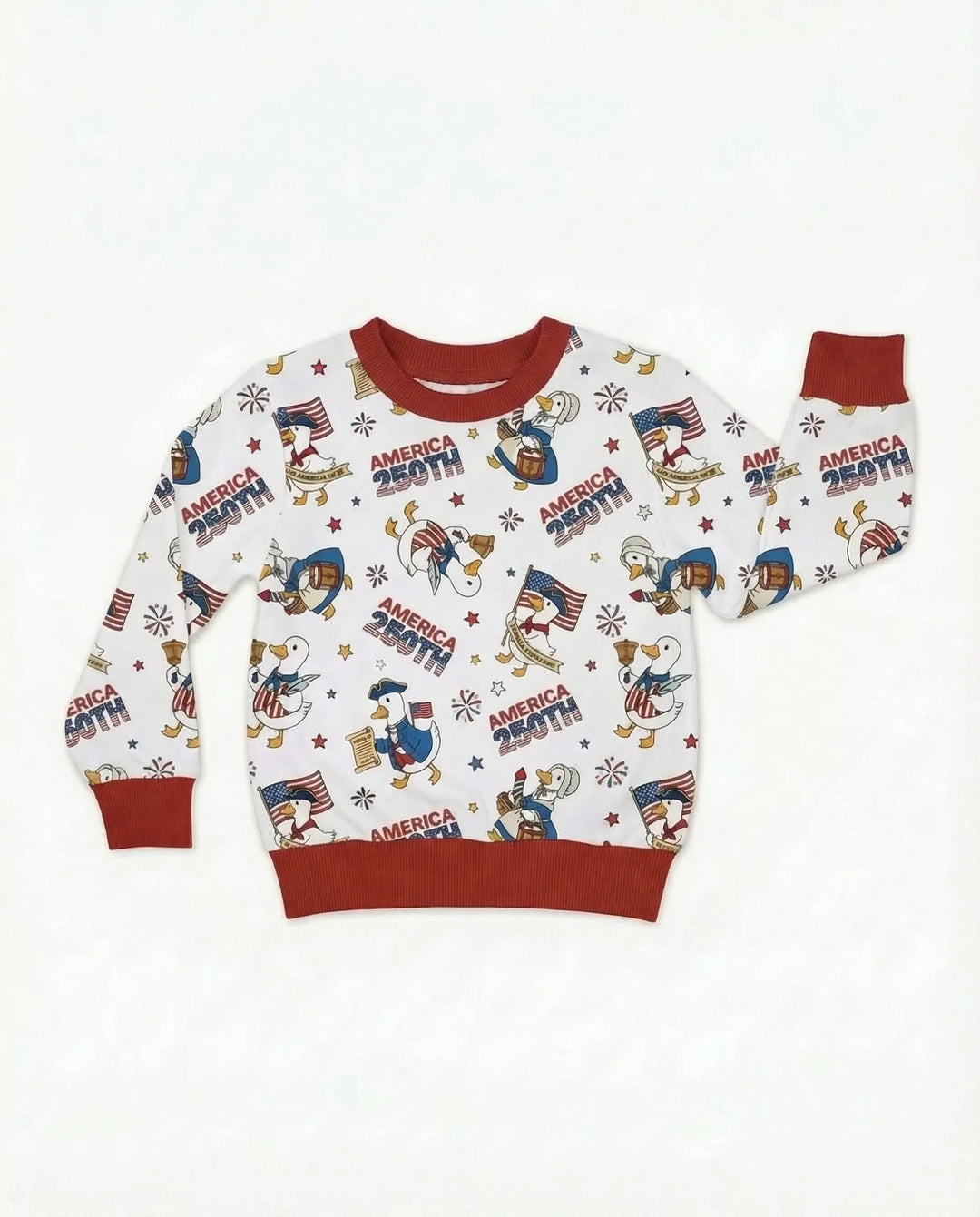 Patriotische Gans feiert 250 Jahre Bambus-Rundhals-Sweatshirt
