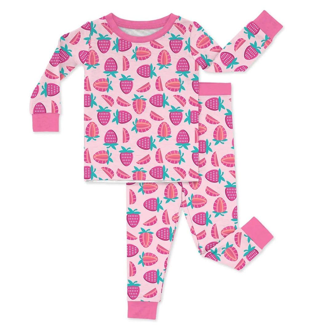Sweet Strawberries Two Piece Pajama Set - Zumbamboo