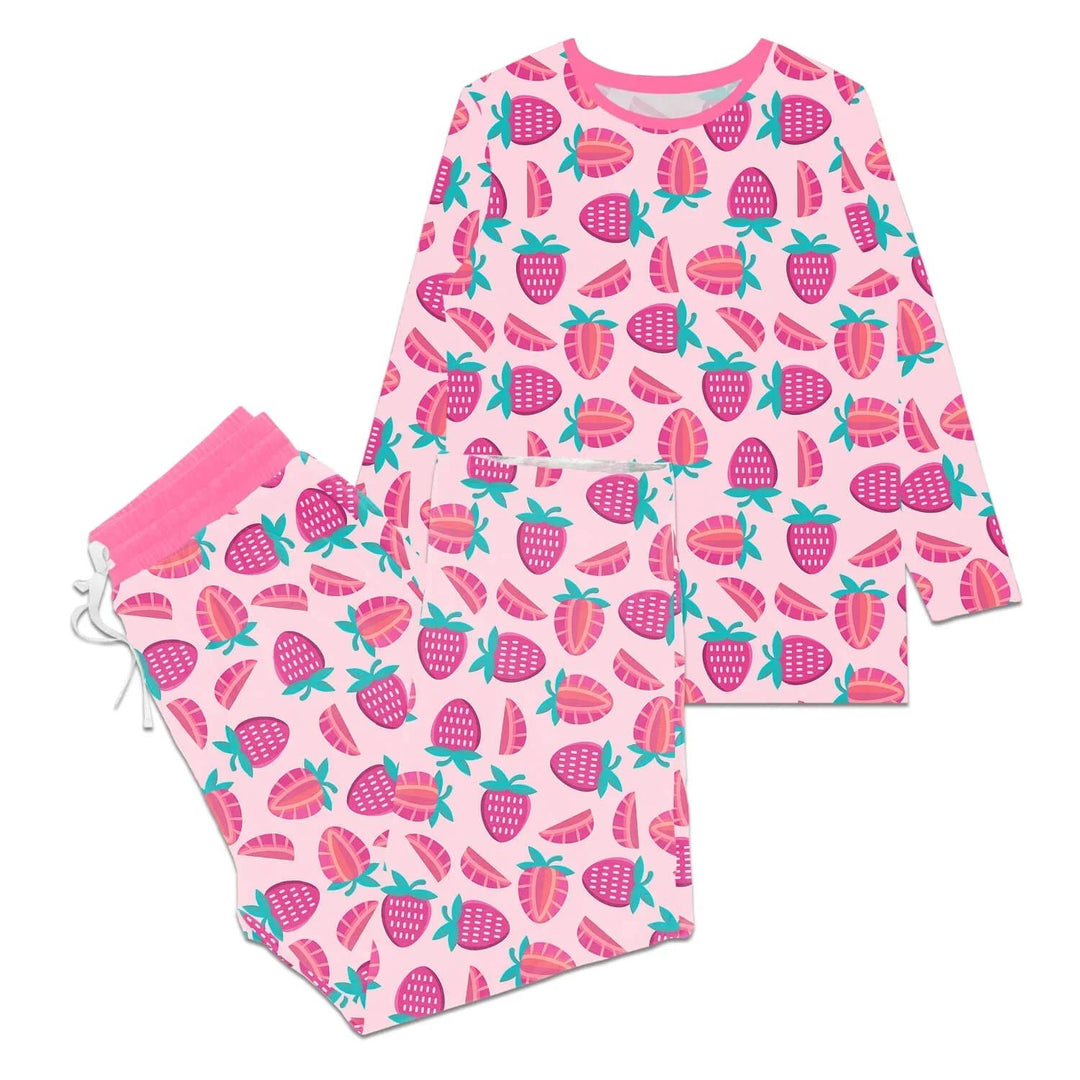 Sweet Strawberries Women Pajama Set , Sweet Strawberries Women Pajama Set - S