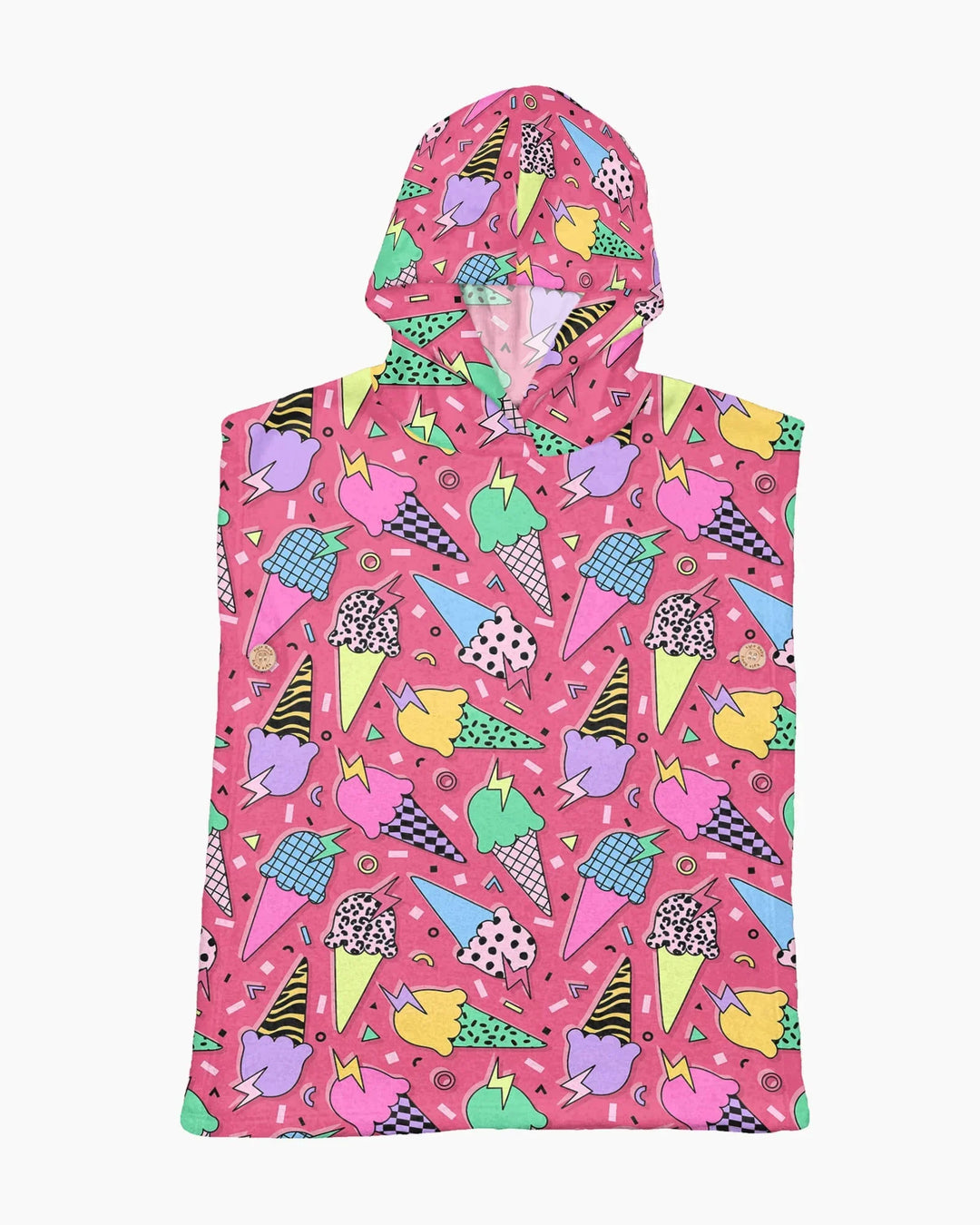 Summer Retro Ice Creams Family Matching Bamboo Swim Poncho