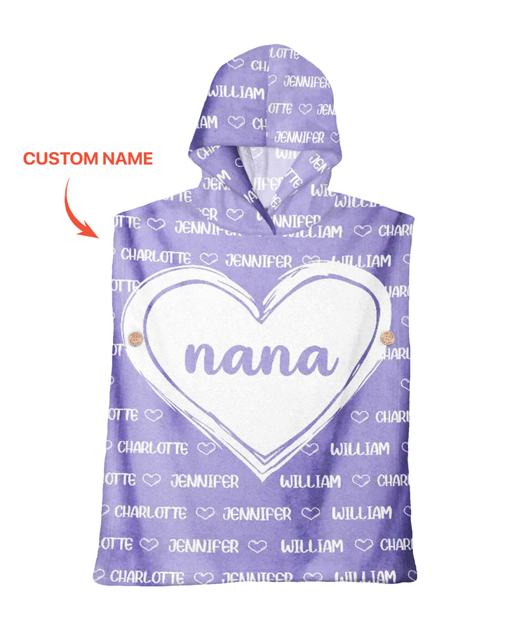Grandkids, Kids Names For Grandma, Mom Bamboo Swim Poncho