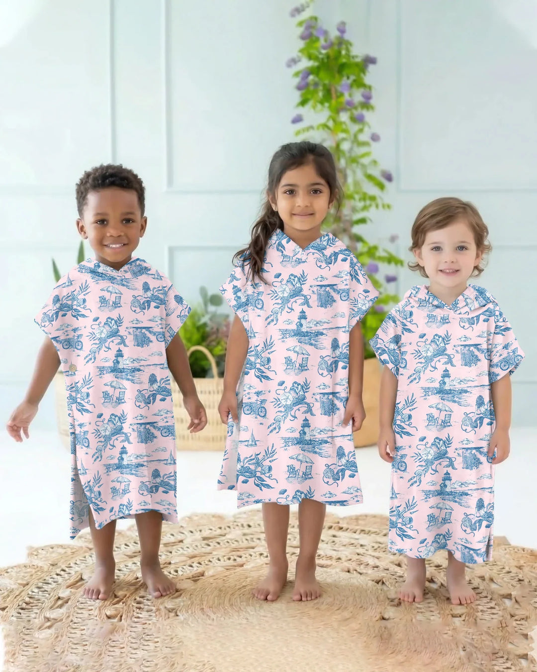 Summer Toile Bamboo Swim Poncho