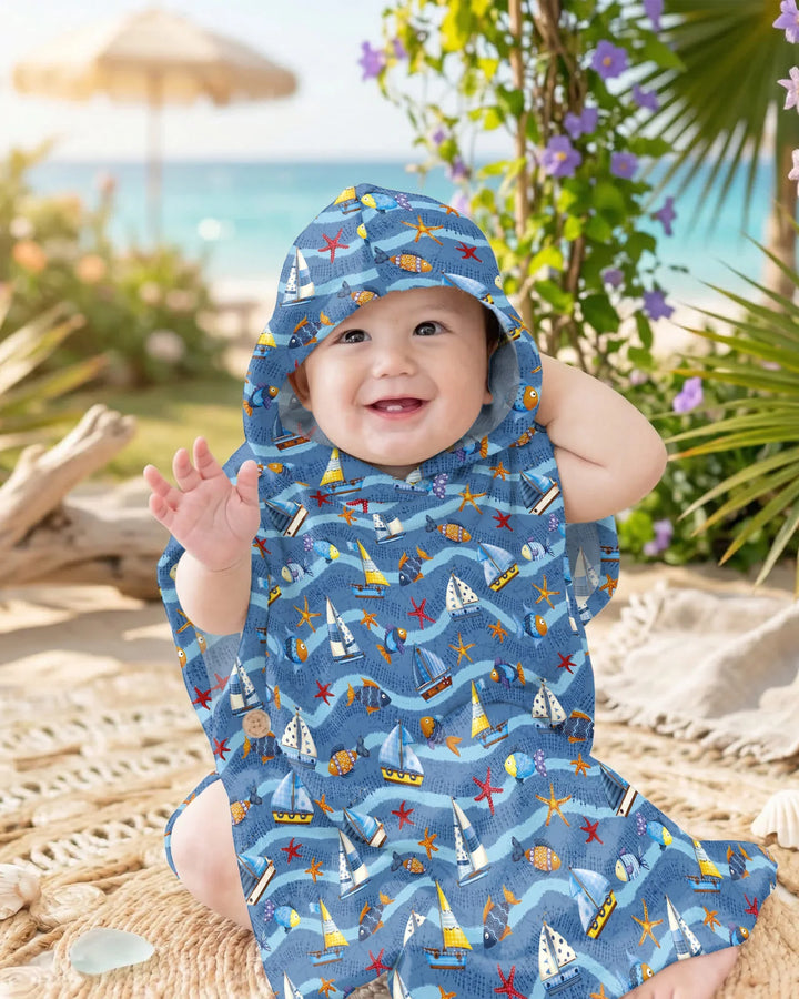 Blue Sail La Vie Family passender Bambus-Badeponcho