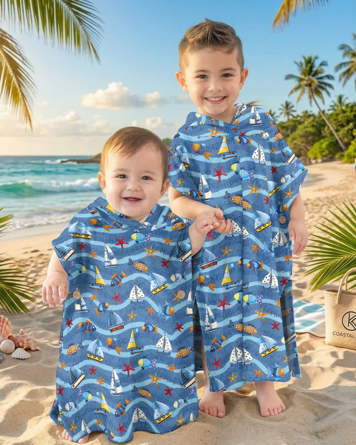 Blue Sail La Vie Family passender Bambus-Badeponcho