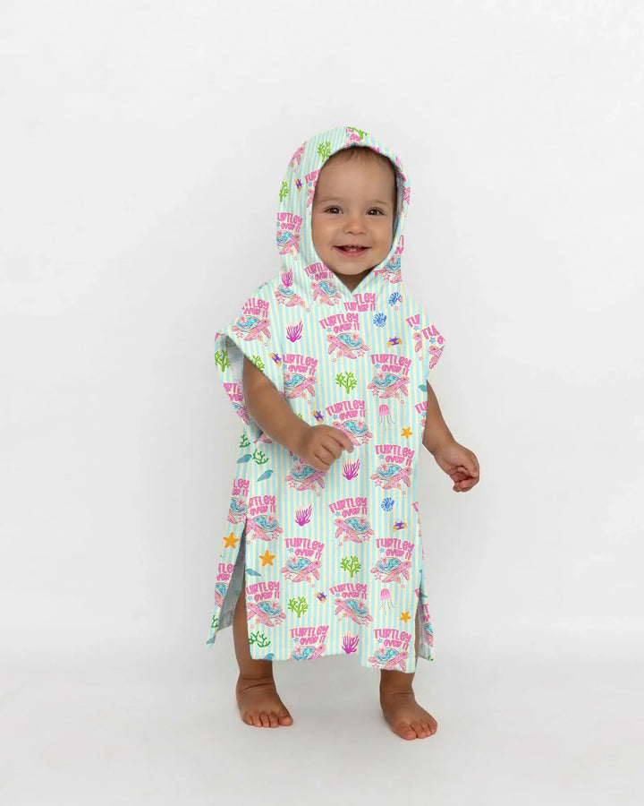 Turtley Over It Family Matching Bamboo Swim Poncho
