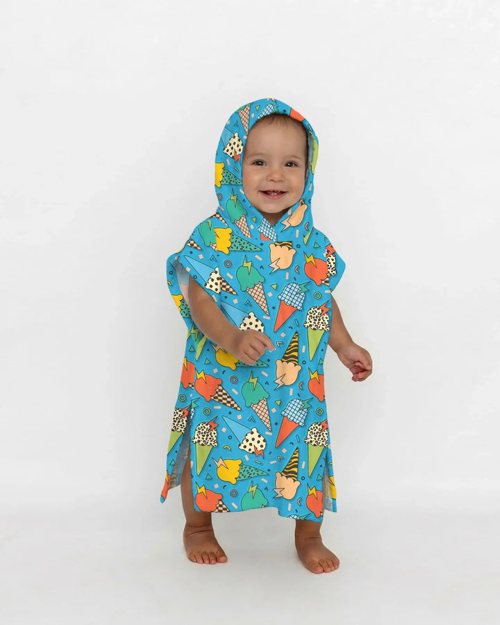 Summer Retro Ice Creams Family Matching Bamboo Swim Poncho