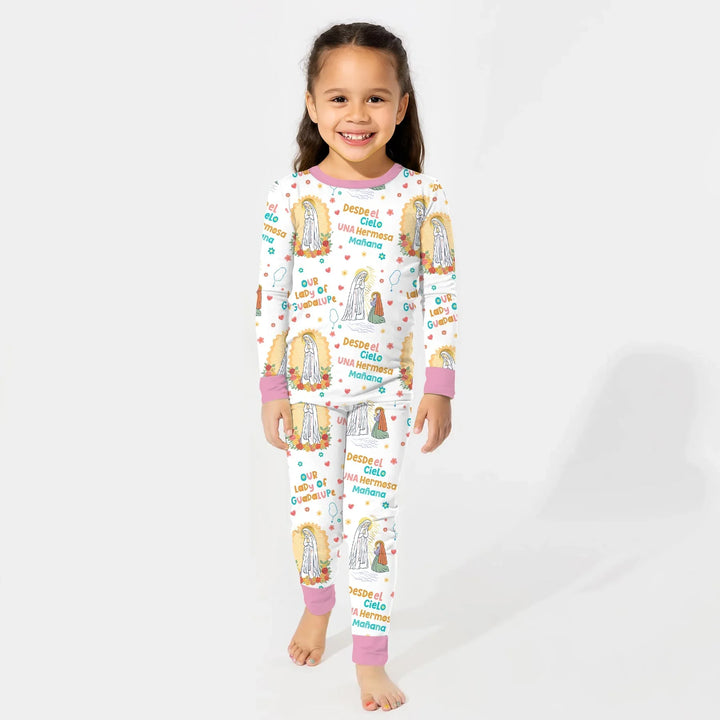 Zweiteiliges Langarm-Pyjama-Set mit Sommerfrüchten