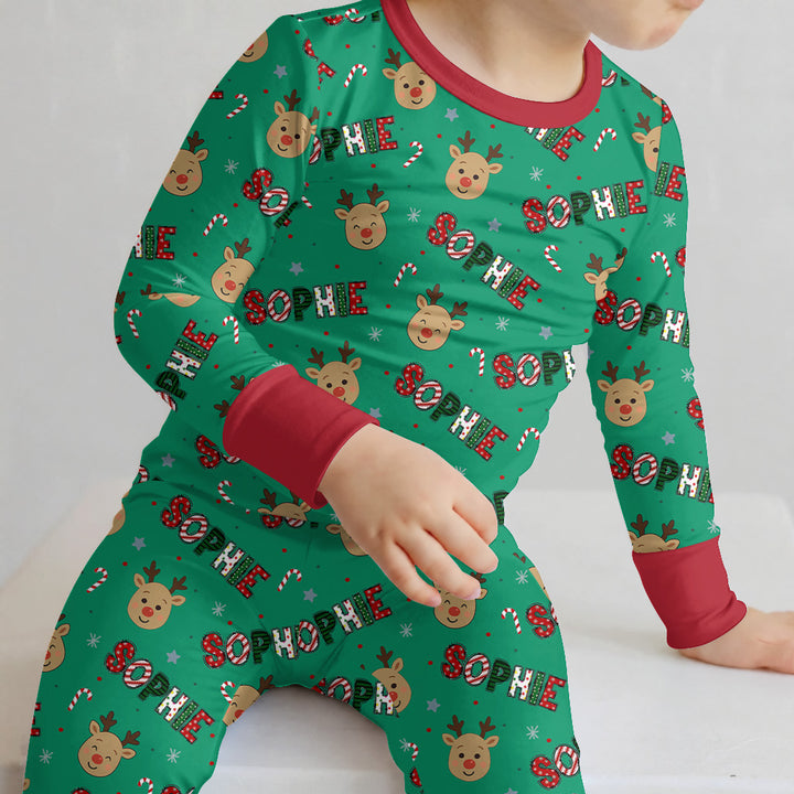 Zweiteiliges Langarm-Pyjama-Set mit Sommerfrüchten