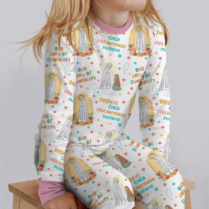 Zweiteiliges Langarm-Pyjama-Set mit Sommerfrüchten