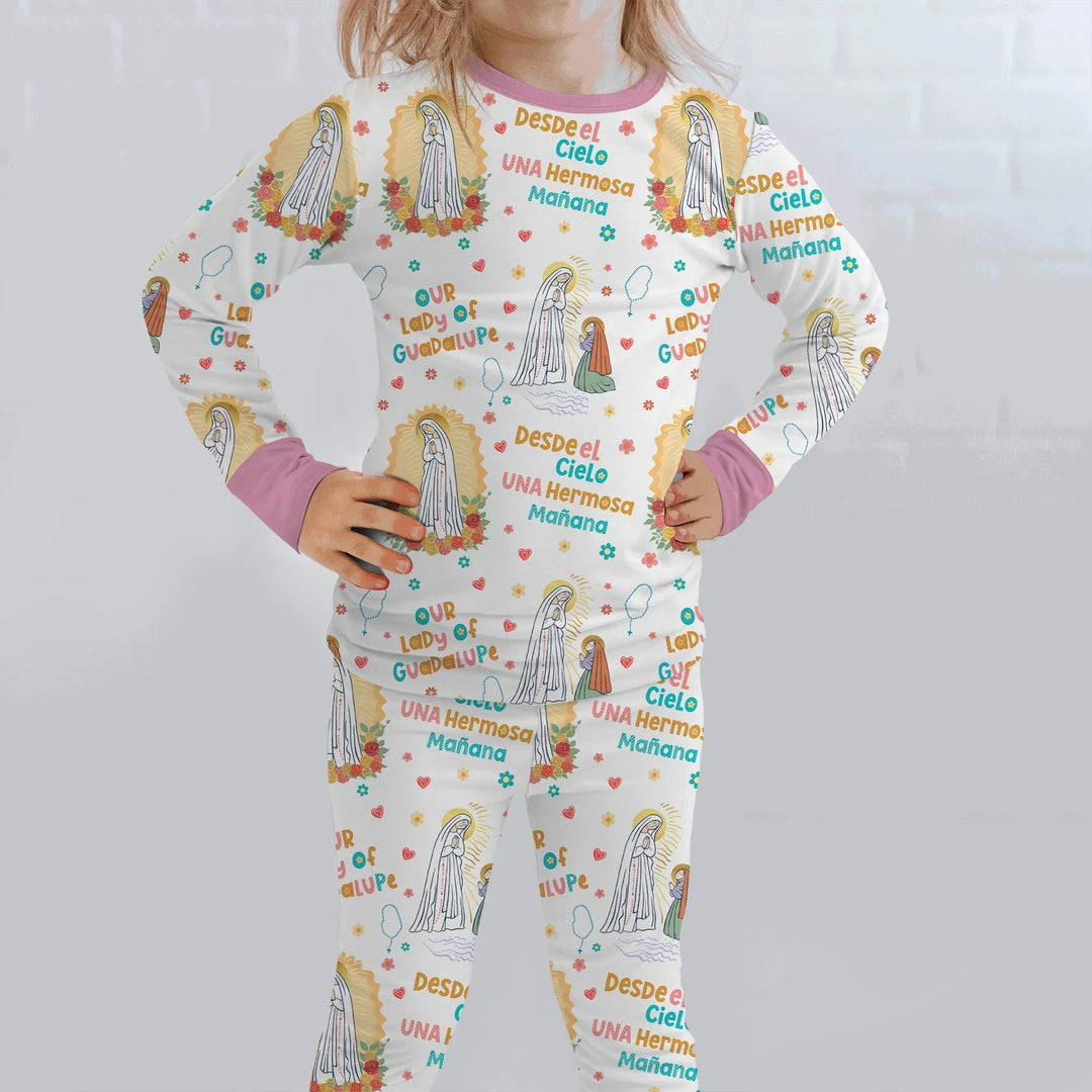 Zweiteiliges Langarm-Pyjama-Set mit Sommerfrüchten