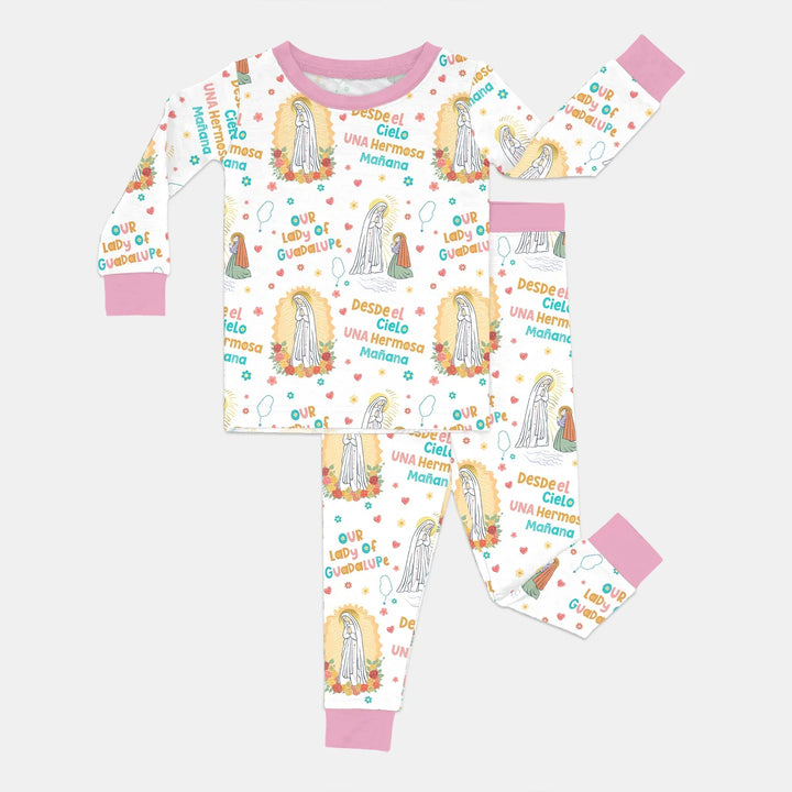 Zweiteiliges Langarm-Pyjama-Set mit Sommerfrüchten