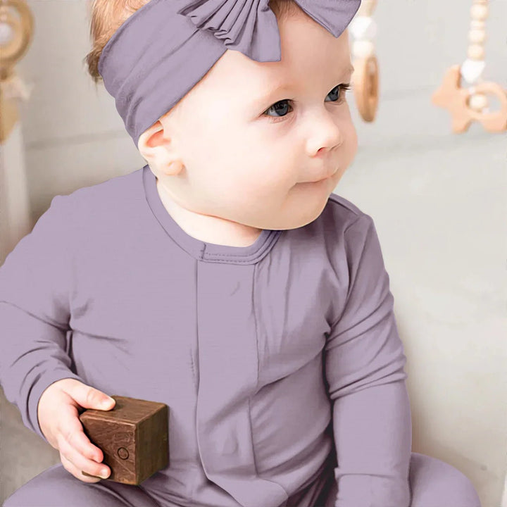 Taro Magnetic Footie Romper , Taro Magnetic Footie Romper - Newborn