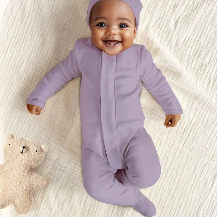 Taro Magnetic Footie Romper , Taro Magnetic Footie Romper - Newborn