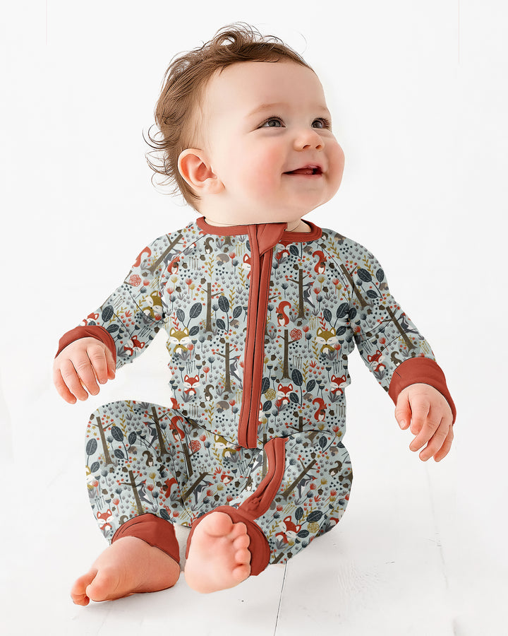 Rustic Woodland Foxes Bamboo Convertible Zippy