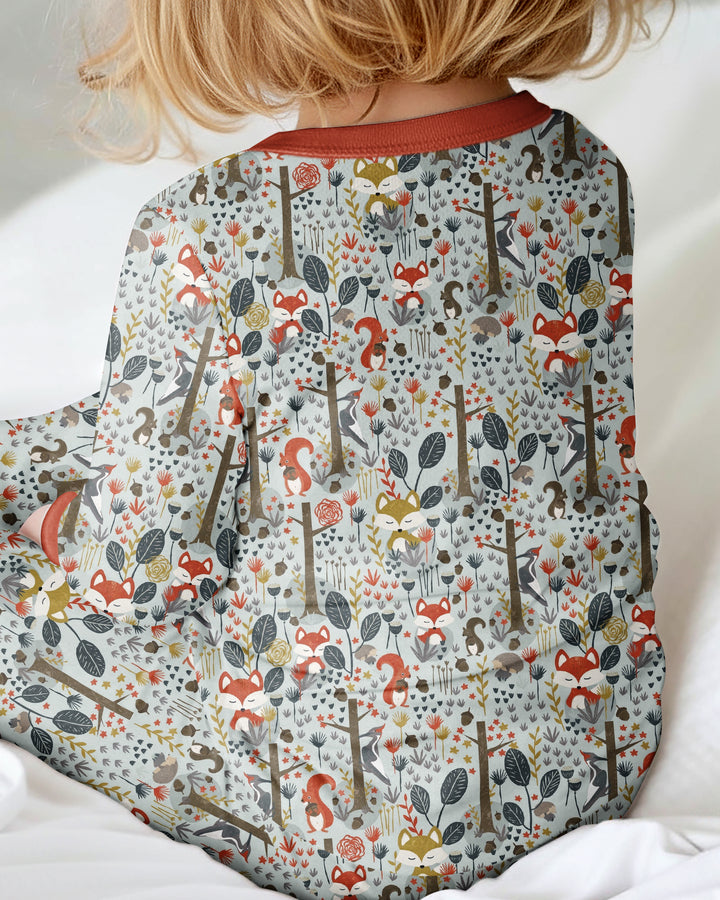Rustic Woodland Foxes Bamboo Convertible Zippy