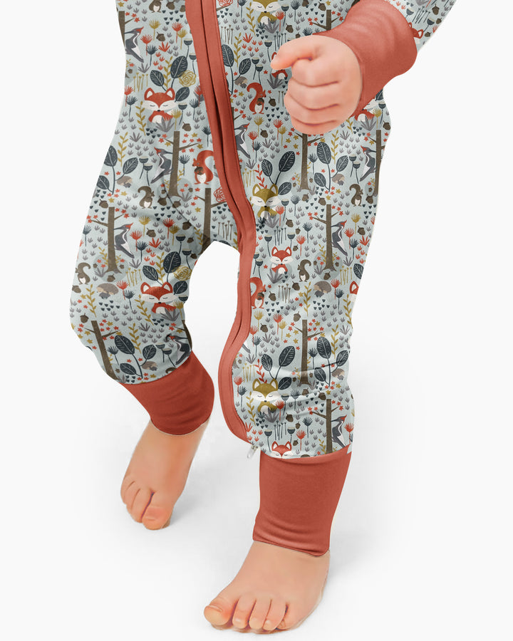 Rustic Woodland Foxes Bamboo Convertible Zippy