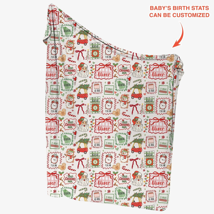 The Little Retro Dreamer First Christmas 2025 Swaddle Blanket - Zumbamboo