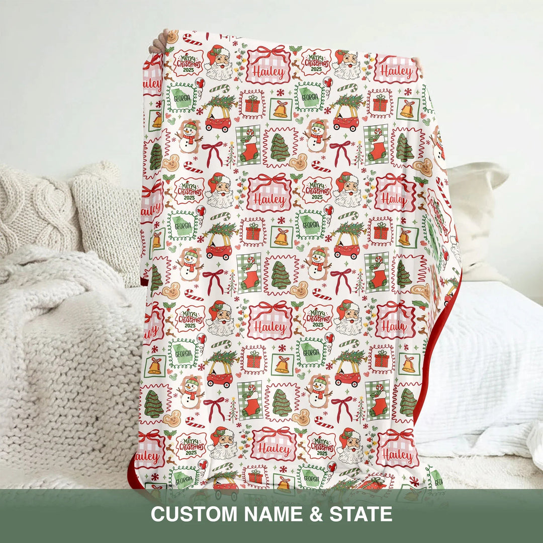 The Little Retro Dreamer Merry Christmas 2025 Toddler Blanket - Zumbamboo
