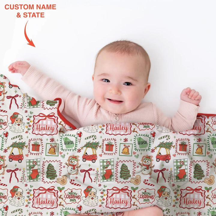 The Little Retro Dreamer Merry Christmas 2025 Toddler Blanket - Zumbamboo