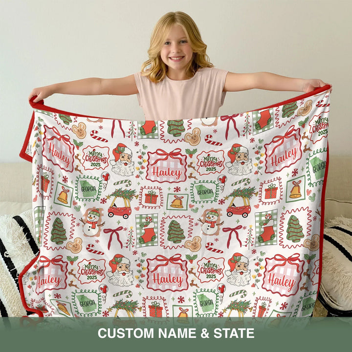 The Little Retro Dreamer Merry Christmas 2025 Toddler Blanket - Zumbamboo