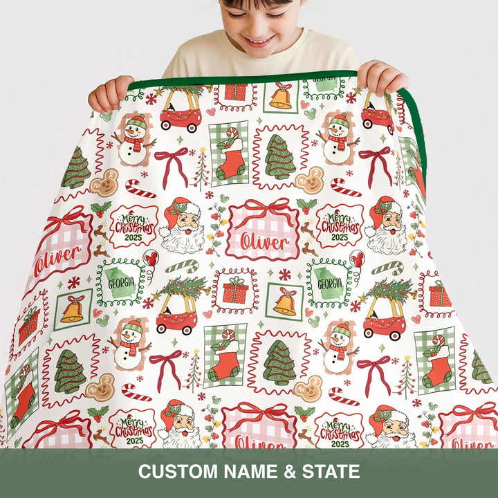 The Little Retro Dreamer Merry Christmas 2025 Toddler Blanket - Zumbamboo