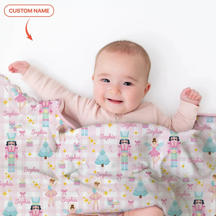 The Nutcracker Dreams Custom Name Toddler Blanket - Zumbamboo