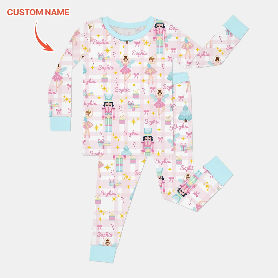 The Nutcracker Dreams Custom Name Two Piece Long Sleeve Pajama Set - Zumbamboo