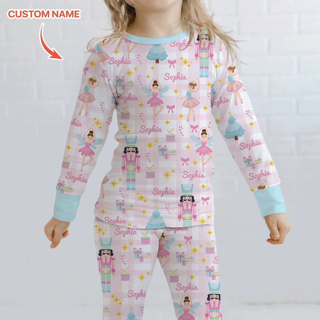The Nutcracker Dreams Custom Name Two Piece Long Sleeve Pajama Set - Zumbamboo