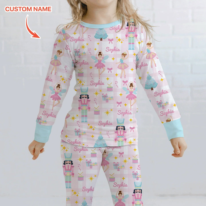 The Nutcracker Dreams Custom Name Two Piece Long Sleeve Pajama Set - Zumbamboo