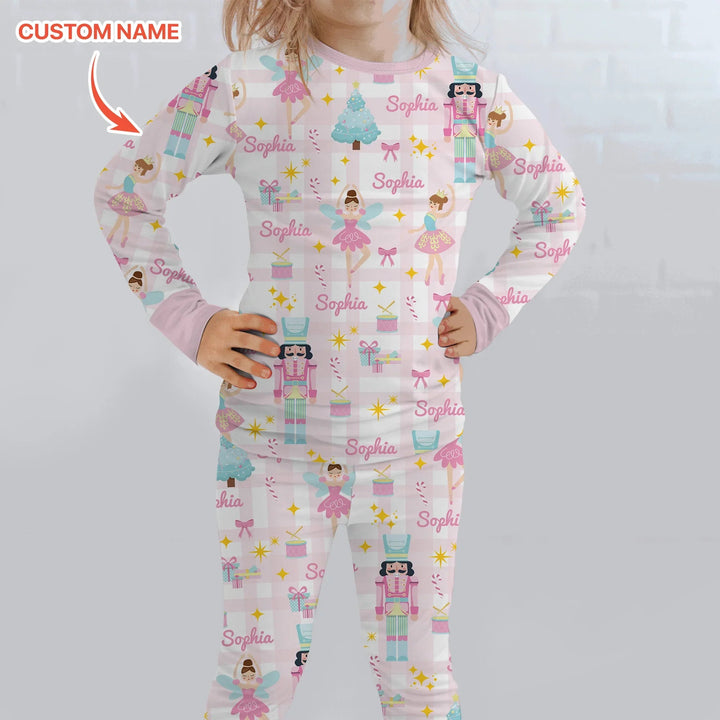 The Nutcracker Dreams Custom Name Two Piece Long Sleeve Pajama Set - Zumbamboo
