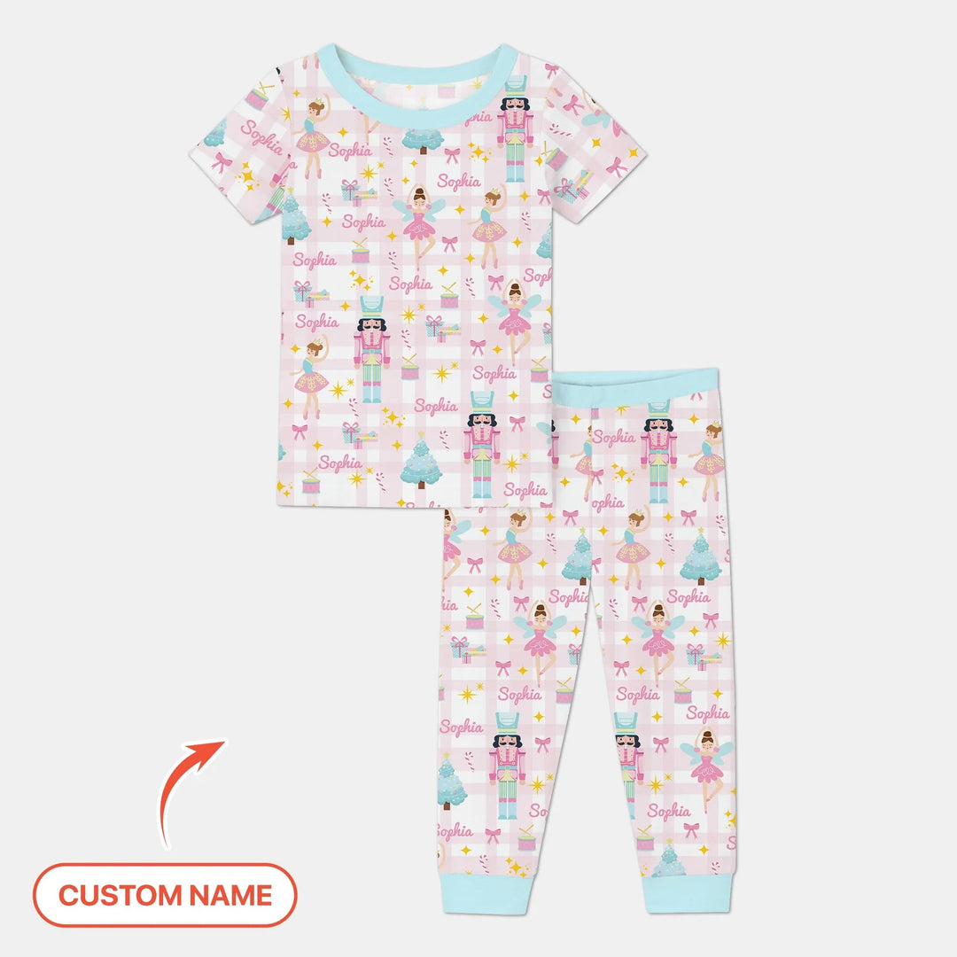 The Nutcracker Dreams Custom Name Two Piece Short Sleeve Pajama Set - Zumbamboo