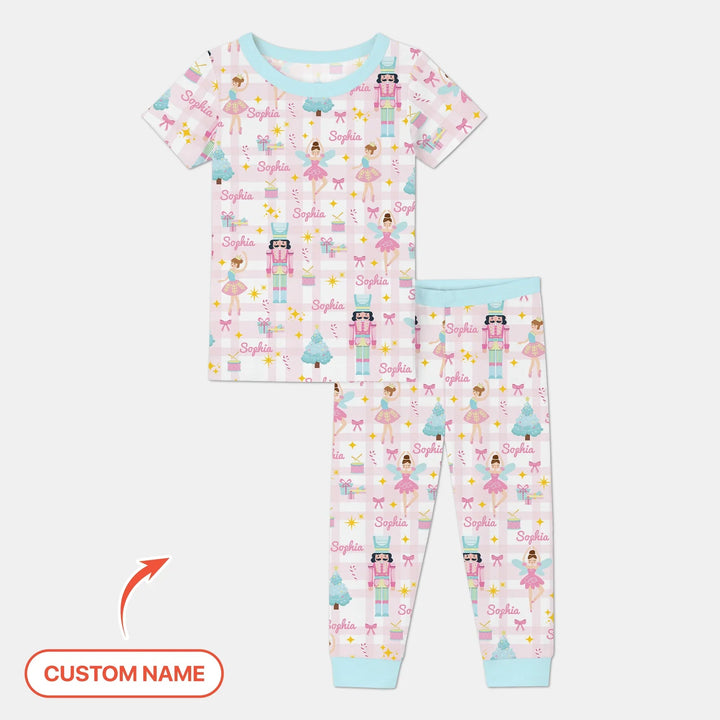 The Nutcracker Dreams Custom Name Two Piece Short Sleeve Pajama Set - Zumbamboo