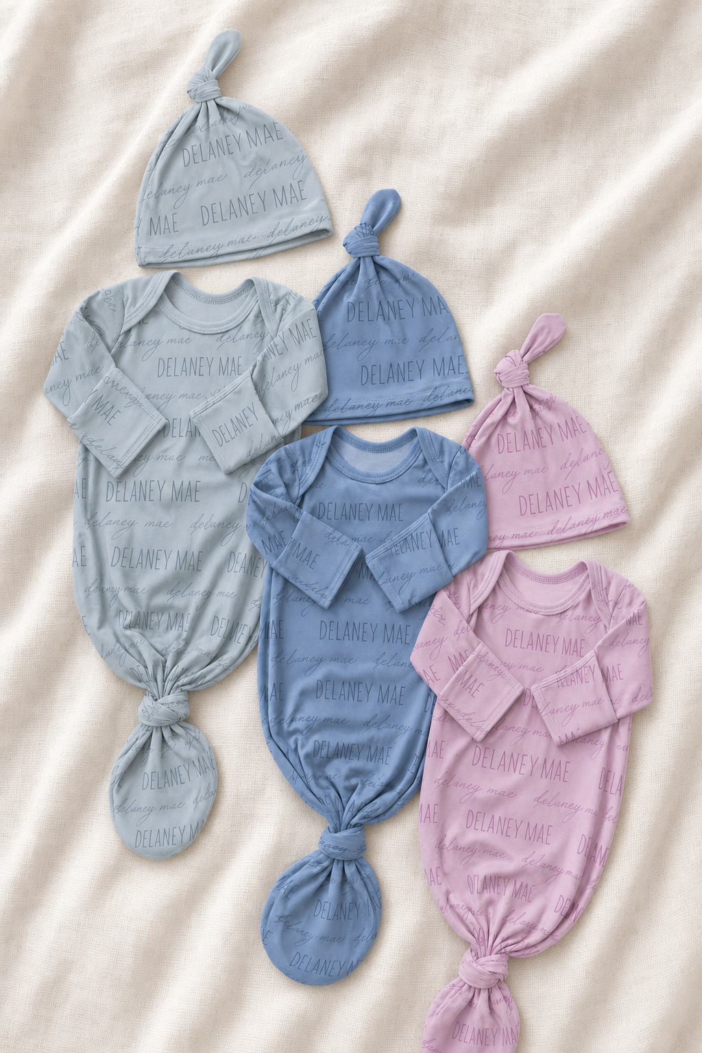 Personalized Baby Name Bamboo Knot Gown