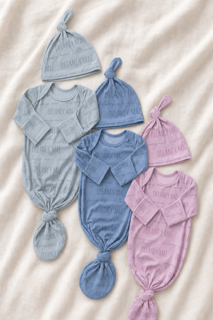 Personalized Baby Name Bamboo Knot Gown