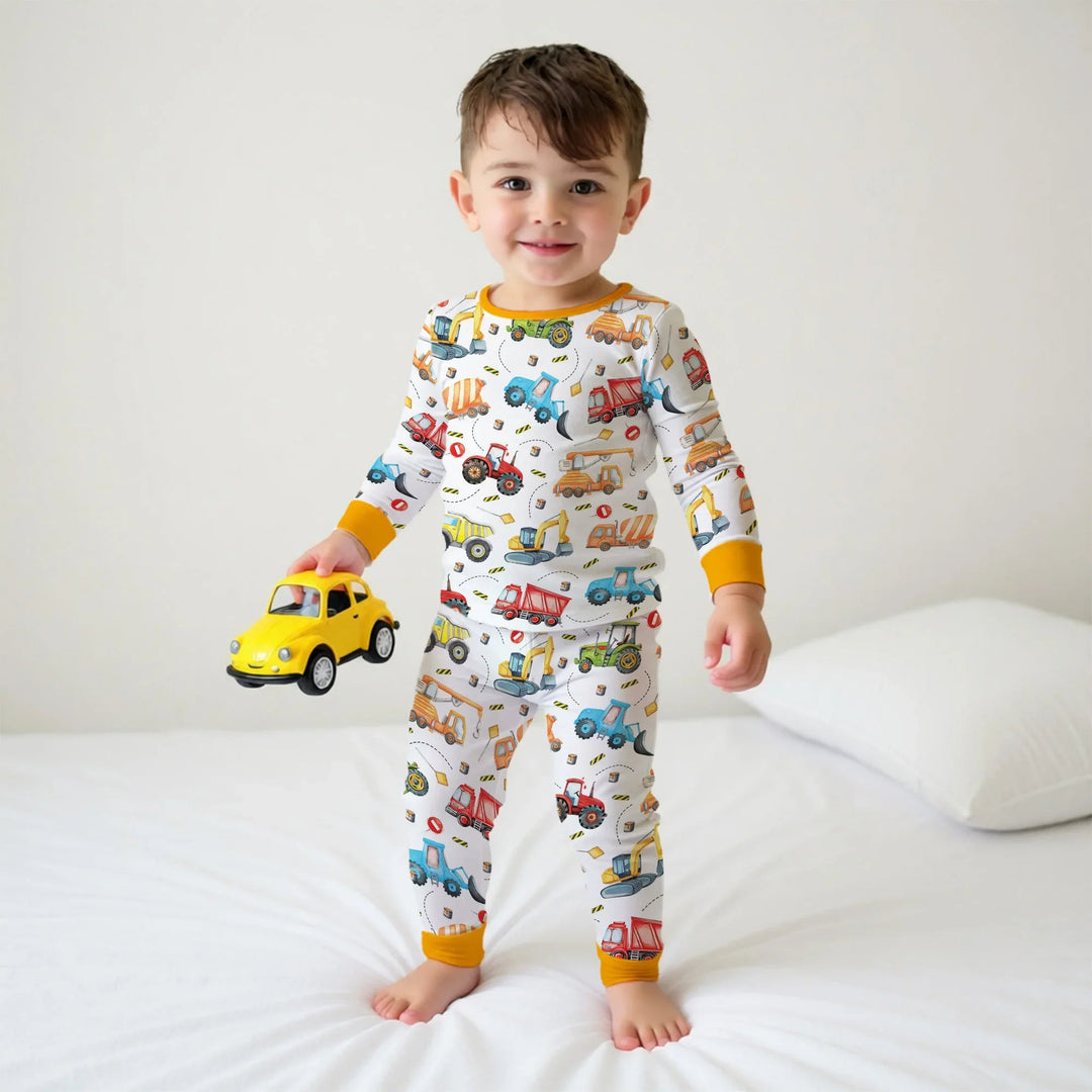 Tiny Builders Two Piece Long Sleeve Pajama Set - Zumbamboo