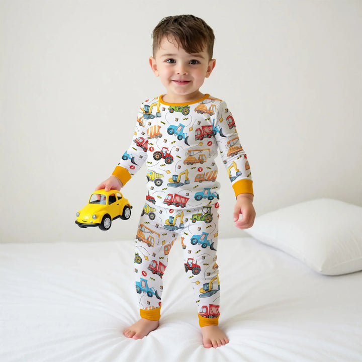 Tiny Builders Two Piece Long Sleeve Pajama Set - Zumbamboo