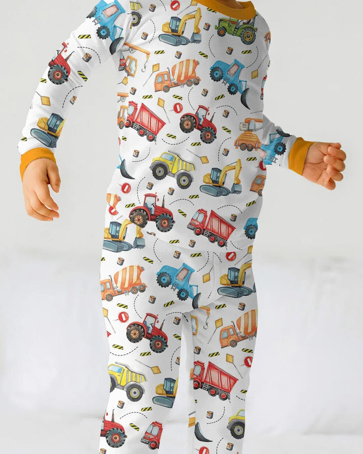 Tiny Builders Two Piece Long Sleeve Pajama Set - Zumbamboo