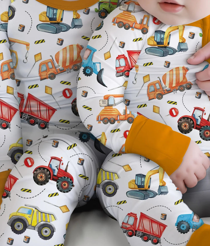 Tiny Builders Two Piece Long Sleeve Pajama Set - Zumbamboo