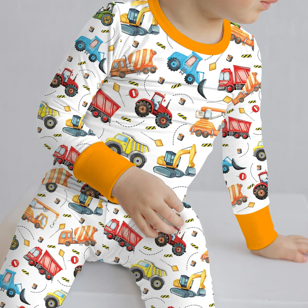 Tiny Builders Two Piece Long Sleeve Pajama Set - Zumbamboo
