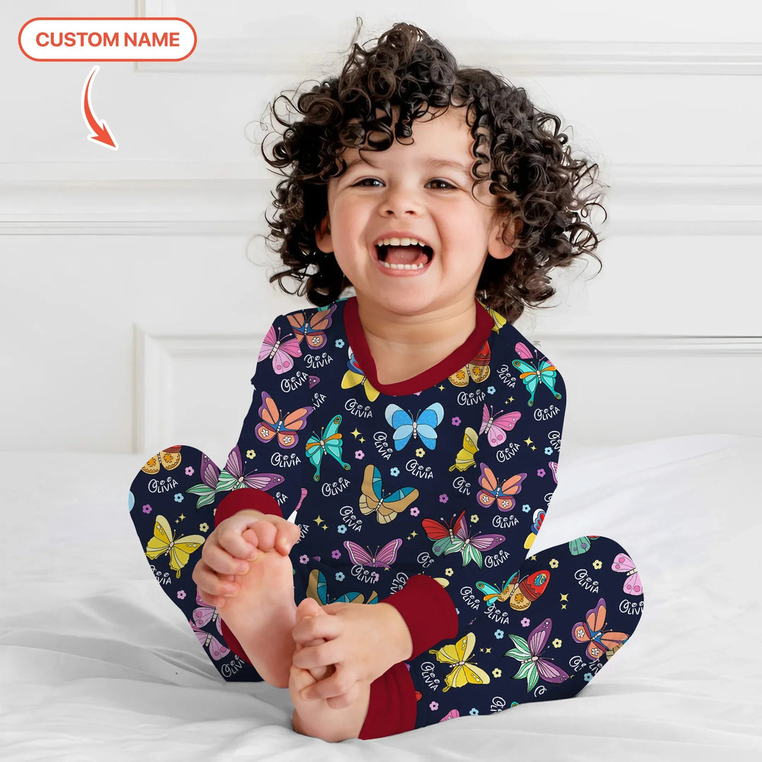 Tiny Wings: The Butterfly Princess Two Piece Long Sleeve Pajama Set - Zumbamboo