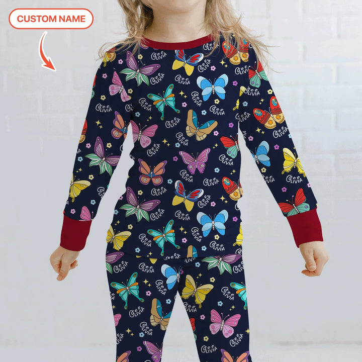 Tiny Wings: The Butterfly Princess Two Piece Long Sleeve Pajama Set - Zumbamboo