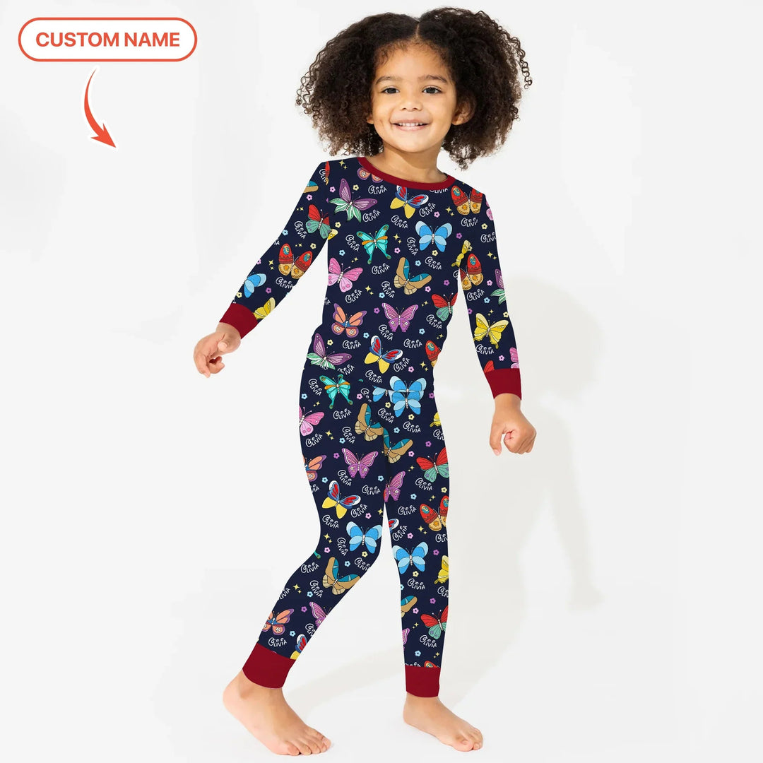 Tiny Wings: The Butterfly Princess Two Piece Long Sleeve Pajama Set - Zumbamboo