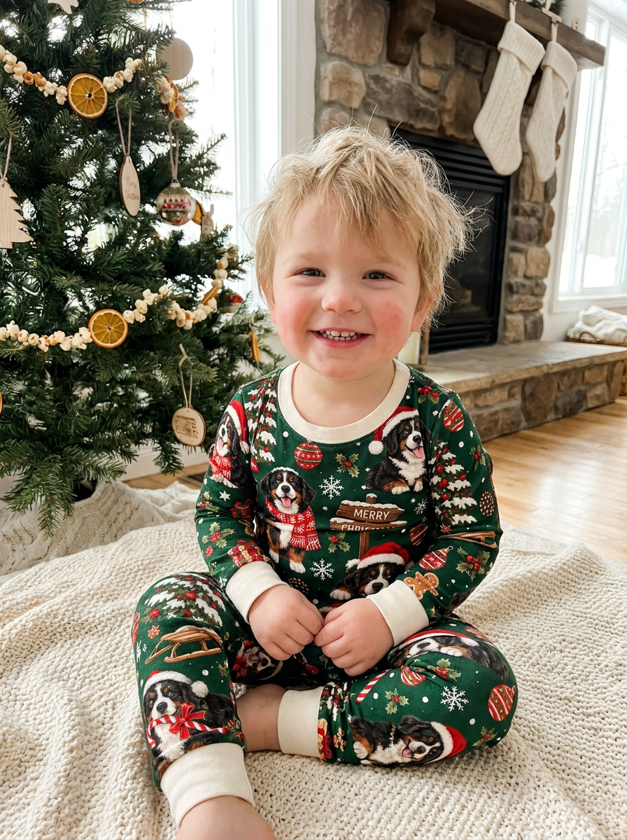 Puppy Carol Bamboo Two Piece Long Sleeve Pajama Set
