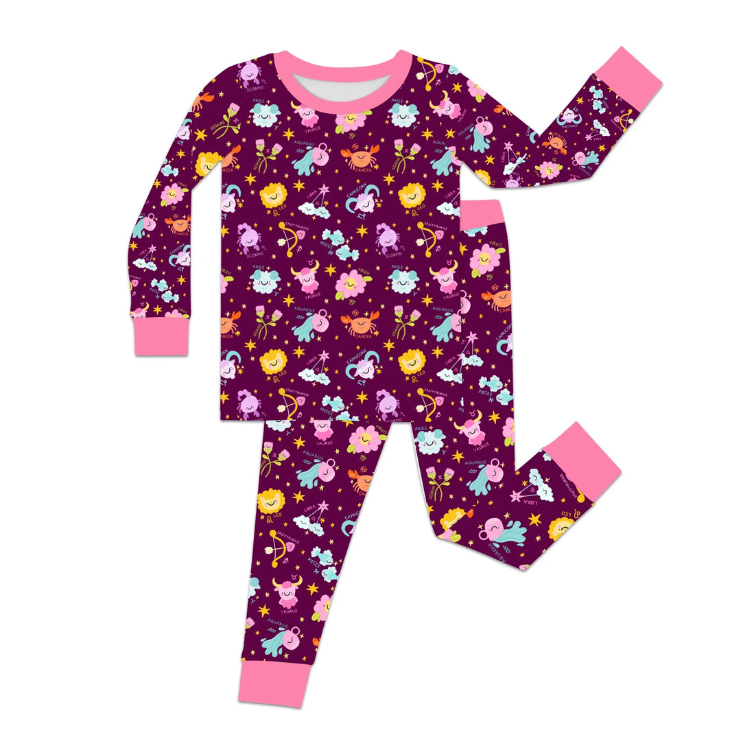 Zodiac Signs Two Piece Long Sleeve Pajama Set