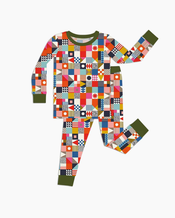 Playful Shapes Bamboo Two Piece Long Sleeve Pajama Set
