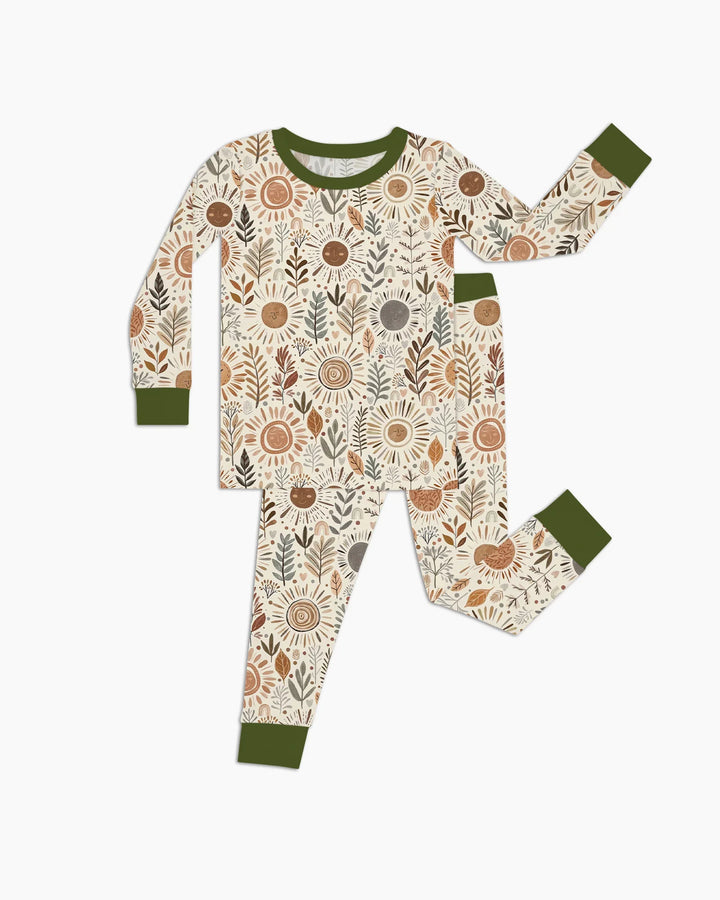 Boho Sunshine Garden Bamboo Two Piece Long Sleeve Pajama Set