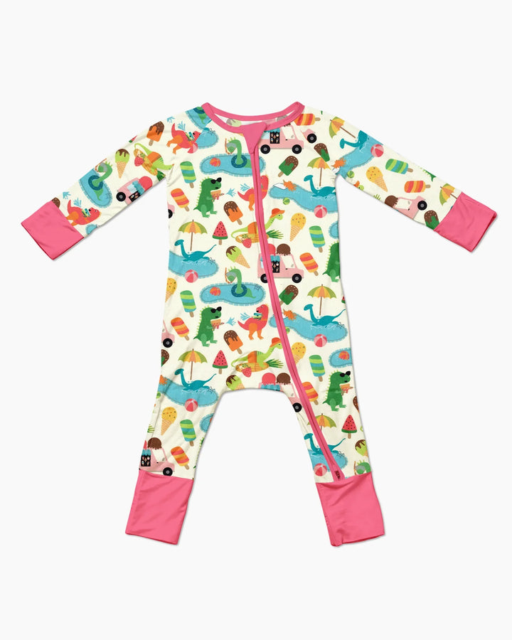 Pijama Dino Summer Splash Bamboo Convertible con Cremallera