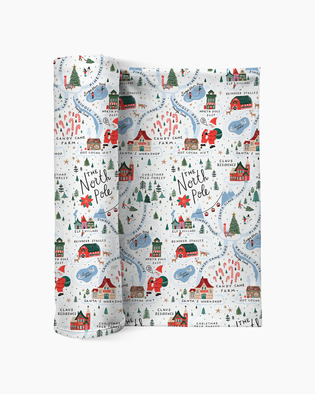 The North Pole Map swaddle blanket