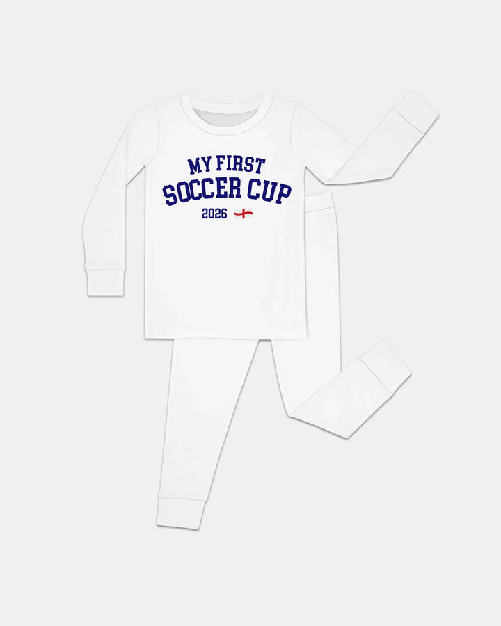 My First Soccer Cup 2026 Bamboo Two Piece Long Sleeve Pajama Set