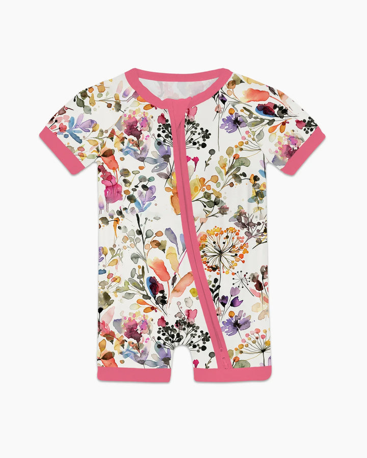 Wildflower Watercolor Garden Bamboo Shorty Zippy